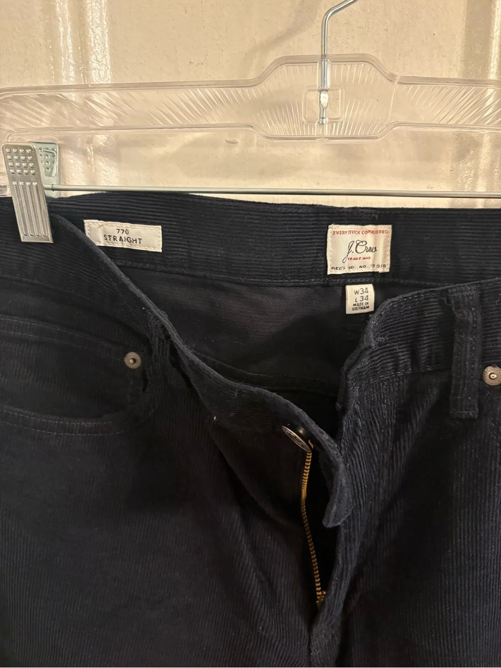 J. Crew Men's Black Corduroy Pants - Slim Straight